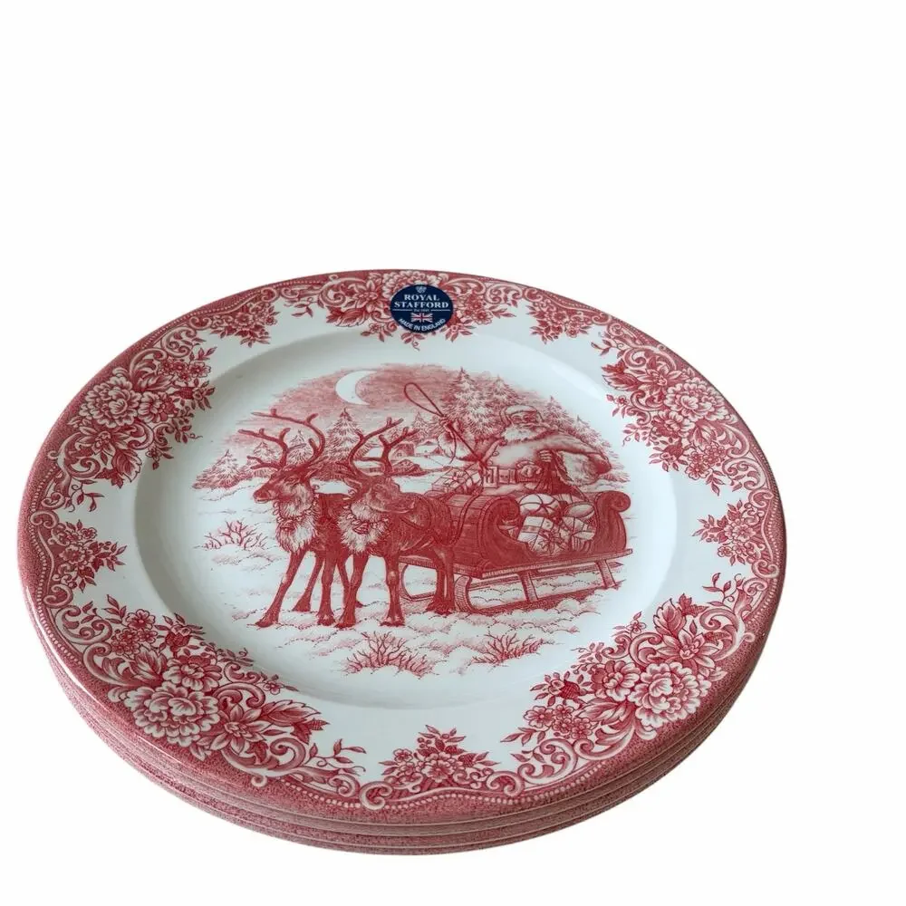 Royal Stafford Christmas SANTA'S SLEIGH RED Porcelain 11